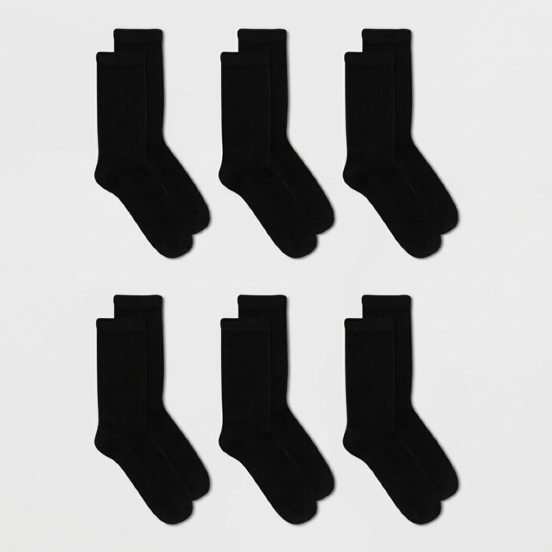 6 Pack Crew Socks